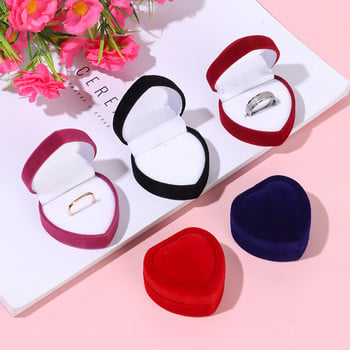 1Pcs Flocking Couple Lover Earrings Display Holder Кутия за пръстени Кутии за колиета Кутии за бижута Контейнер Годеж Подаръци за сватбено тържество