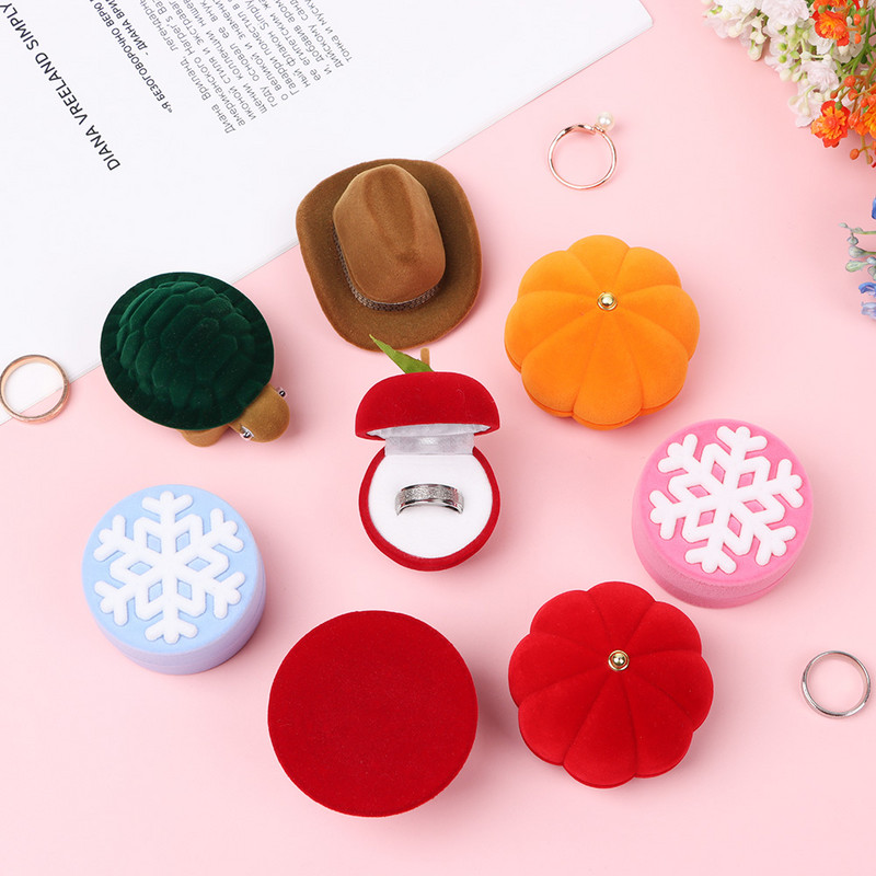 1 bucăți flocat cuplu iubit cercei suport afișaj inele cutie colier cutii bijuterii case container logodna nunta petrecere cadouri