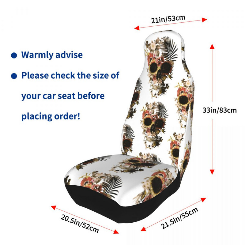 Garden Skull Light univerzális autóülés huzatvédő belső kiegészítők Dark Death csontváz üléshuzatok poliészter autóstílus