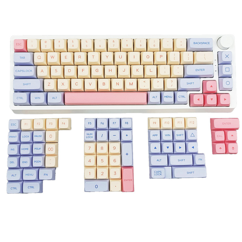 132 klahvi vahukommi klahvikorgid PBT värvi sublimatsiooniga XDA profiil MX Switchi jaoks, sobivad 61/64/68/87/96/104/108 klaviatuuri mehaanilised klahvikatted