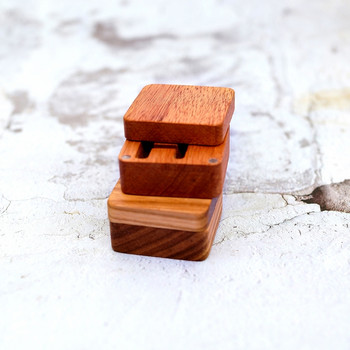Висококачествен селски мъжки костюм Дървена подаръчна кутия за копчета за ръкавели Преносимо копче за ръкави Бижута Орехово дърво Кутия за съхранение на спомени