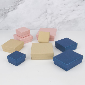 1 τεμ. Συσκευασία κοσμημάτων Κουτιά δώρου Τσάντες για δαχτυλίδι κολιέ βραχιόλι Σκουλαρίκια Ορθογώνιο χαρτόνι με κουτί αποθήκευσης κοσμημάτων σφουγγάρι
