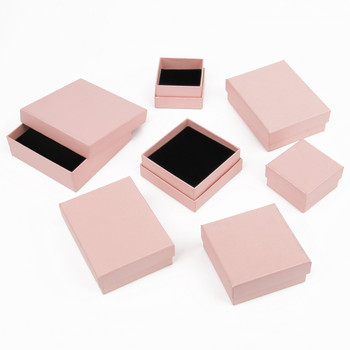 1 τεμ. Συσκευασία κοσμημάτων Κουτιά δώρου Τσάντες για δαχτυλίδι κολιέ βραχιόλι Σκουλαρίκια Ορθογώνιο χαρτόνι με κουτί αποθήκευσης κοσμημάτων σφουγγάρι