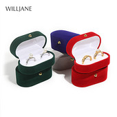 Abielusõrmuste pakkekarp Kõrvakinnituste hoidik Velvet kihluspaari sõrmusekarp Valentine Kingitus Topeltsõrmused Hoiuvitriin