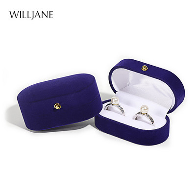 Abielusõrmuste pakkekarp Kõrvakinnituste hoidik Velvet kihluspaari sõrmusekarp Valentine Kingitus Topeltsõrmused Hoiuvitriin