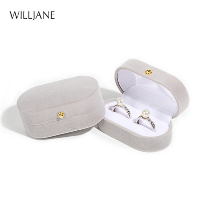 Abielusõrmuste pakkekarp Kõrvakinnituste hoidik Velvet kihluspaari sõrmusekarp Valentine Kingitus Topeltsõrmused Hoiuvitriin