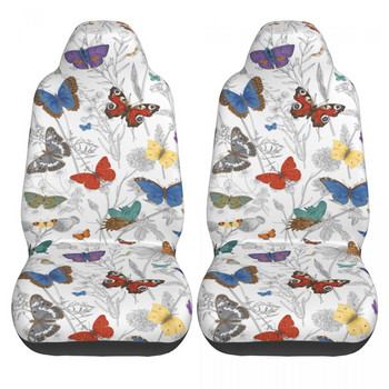 Винтидж пеперуди и диви цветя Универсален калъф за столче за кола Four Seasons Дамски калъфи за седалки Фибърни аксесоари за кола
