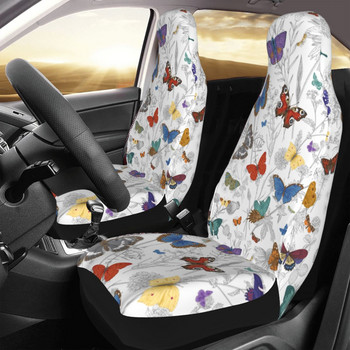 Vintage Butterflies And Wild Flowers Κάλυμμα καθισμάτων αυτοκινήτου Universal Four Seasons Γυναικεία καλύμματα καθισμάτων Fiber Car Accessories