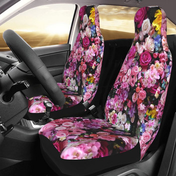 Πολύχρωμα τριαντάφυλλα Nature Flower Κάλυμμα καθίσματος αυτοκινήτου Universal Αδιάβροχα γυναικεία καλύμματα καθισμάτων Πολυεστερικό κυνήγι