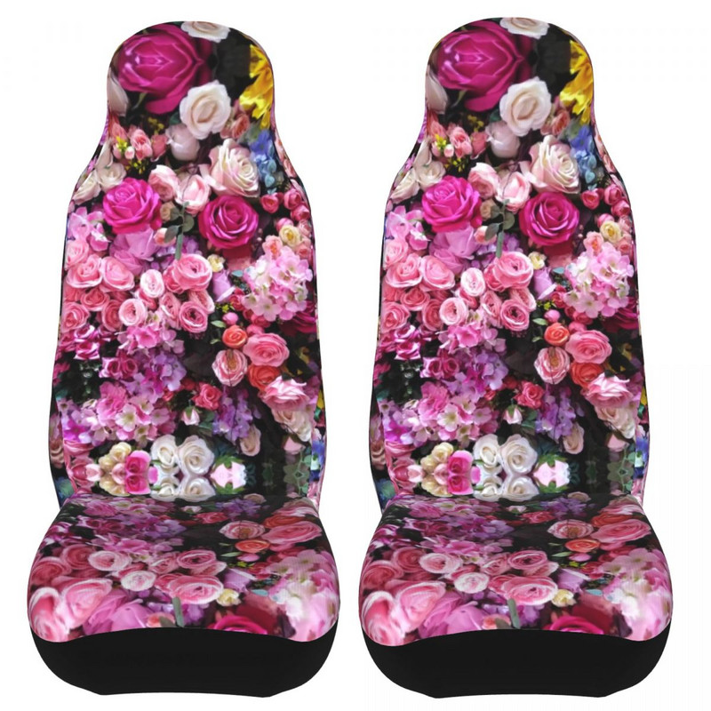 Įvairiaspalvės rožės, gamtos gėlės, universalūs automobilio sėdynės užvalkalai, atsparūs vandeniui, moteriški sėdynių užvalkalai, poliesterio medžioklė
