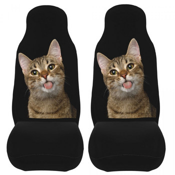 Πορτραίτο Domestic Cat Κάλυμμα καθισμάτων αυτοκινήτου Universal Four Seasons Travel Cute Kittens Καλύμματα καθισμάτων αυτοκινήτου Πολυεστερικά αξεσουάρ αυτοκινήτου