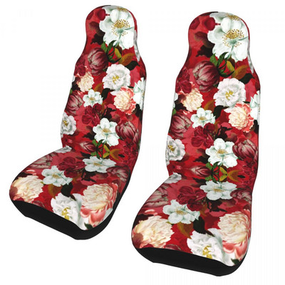 Husa scaun auto universal Bohemian Boho Patru anotimpuri pentru toate tipurile de modele Covoraș pentru scaun auto cu trandafir cu flori din poliester Accesorii auto
