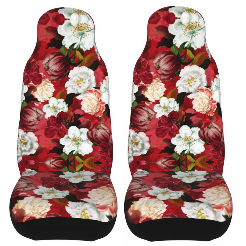 Husa scaun auto universal Bohemian Boho Patru anotimpuri pentru toate tipurile de modele Covoraș pentru scaun auto cu trandafir cu flori din poliester Accesorii auto
