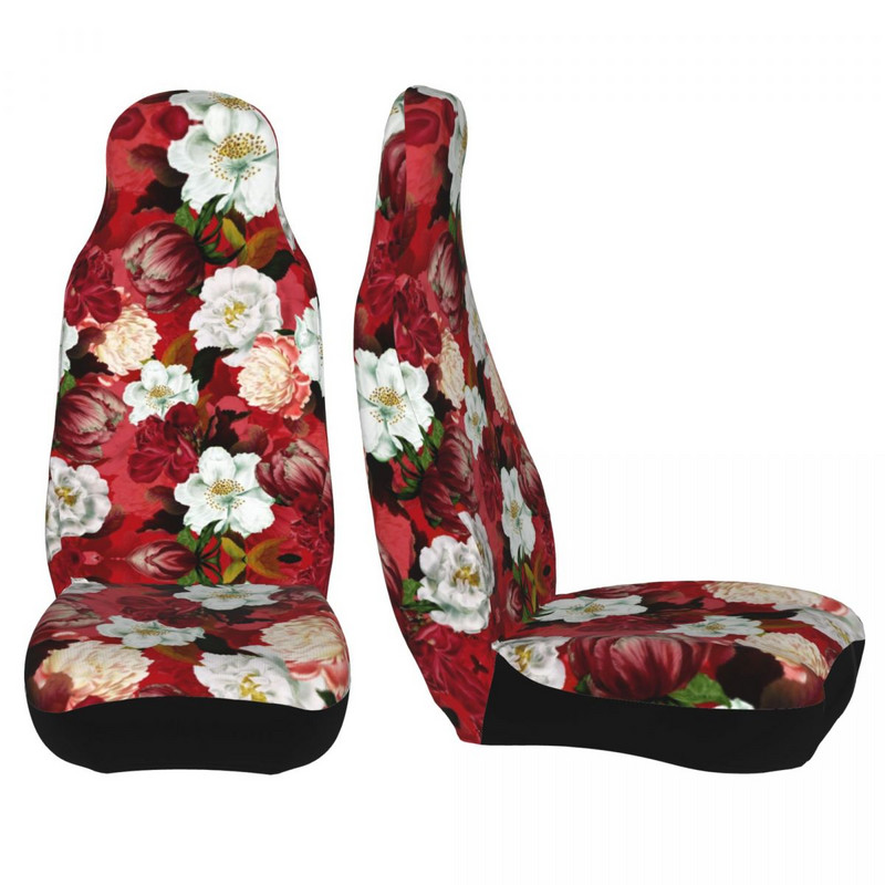Husa scaun auto universal Bohemian Boho Patru anotimpuri pentru toate tipurile de modele Covoraș pentru scaun auto cu trandafir cu flori din poliester Accesorii auto