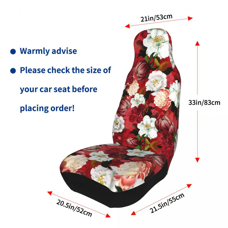 Husa scaun auto universal Bohemian Boho Patru anotimpuri pentru toate tipurile de modele Covoraș pentru scaun auto cu trandafir cu flori din poliester Accesorii auto