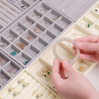 Νέος βελούδινος δίσκος αποθήκευσης κοσμημάτων για βραχιόλια σκουλαρίκια Κολιέ Δαχτυλίδι Organizers Ταξινόμηση επιφάνειας εργασίας Δίσκος προβολής Κουτί συρταριού