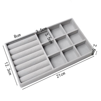 Nova baršunasta ladica za pohranjivanje nakita za narukvice, naušnice, ogrlice, organizatori prstenova, radna površina, klasifikacijska ladica, ladica, kutija s ladicama