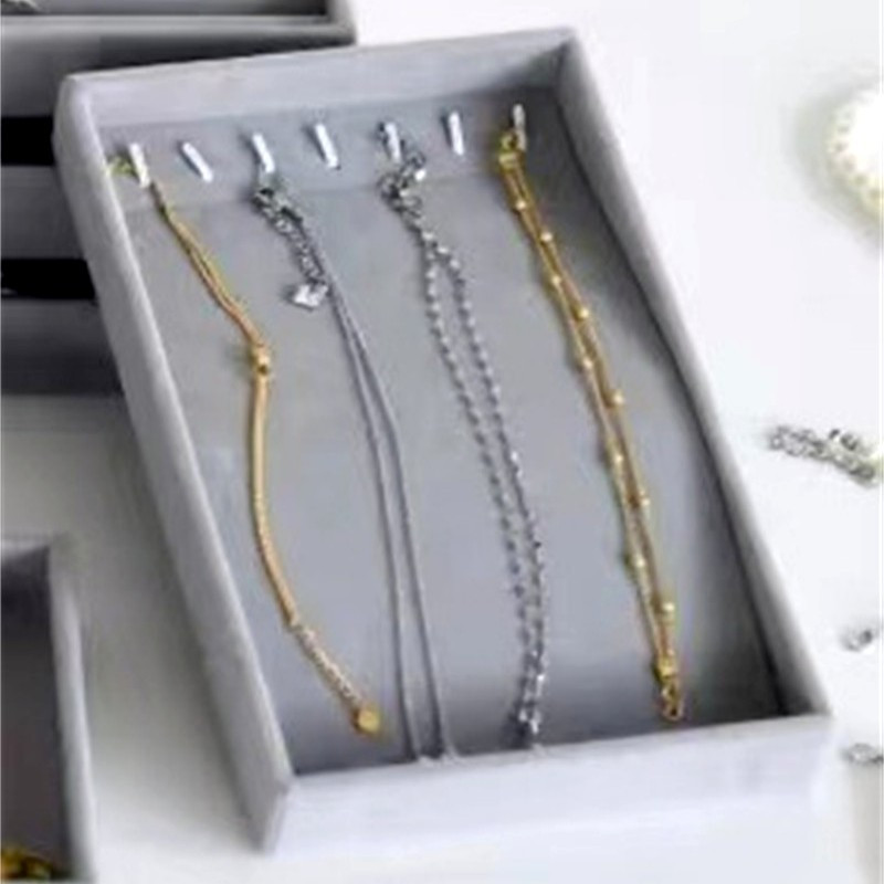 Nova baršunasta ladica za pohranjivanje nakita za narukvice, naušnice, ogrlice, organizatori prstenova, radna površina, klasifikacijska ladica, ladica, kutija s ladicama