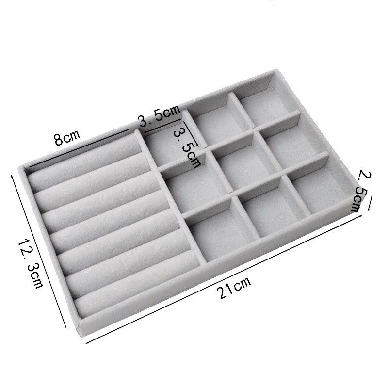 Nova baršunasta ladica za pohranjivanje nakita za narukvice, naušnice, ogrlice, organizatori prstenova, radna površina, klasifikacijska ladica, ladica, kutija s ladicama