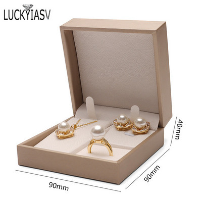 Kvaliteetne nahast ehtekarbi sõrmusekarp ehete kinkekarbi paar sõrmuse kõrvarõngad kaelakee käevõru karbi ehete korraldaja konteiner 2023