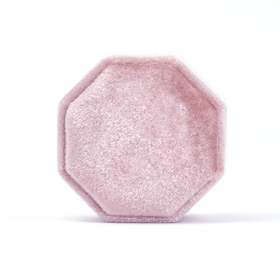 Οκτάγωνο τετράγωνο βελούδινο κοσμηματοπωλείο με αποσπώμενο καπάκι Κουτί δαχτυλιδιών 3 διαμερισμάτων για τη γαμήλια τελετή του δαχτυλιδιού για τον αρραβώνα