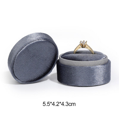 Οκτάγωνο τετράγωνο βελούδινο κοσμηματοπωλείο με αποσπώμενο καπάκι Κουτί δαχτυλιδιών 3 διαμερισμάτων για τη γαμήλια τελετή του δαχτυλιδιού για τον αρραβώνα