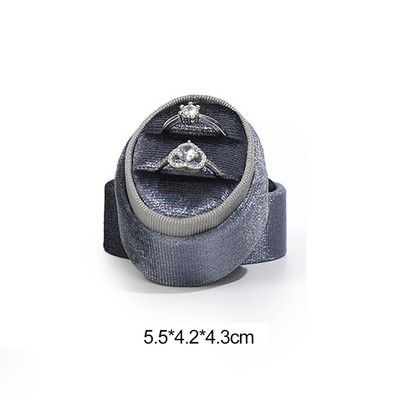 Οκτάγωνο τετράγωνο βελούδινο κοσμηματοπωλείο με αποσπώμενο καπάκι Κουτί δαχτυλιδιών 3 διαμερισμάτων για τη γαμήλια τελετή του δαχτυλιδιού για τον αρραβώνα