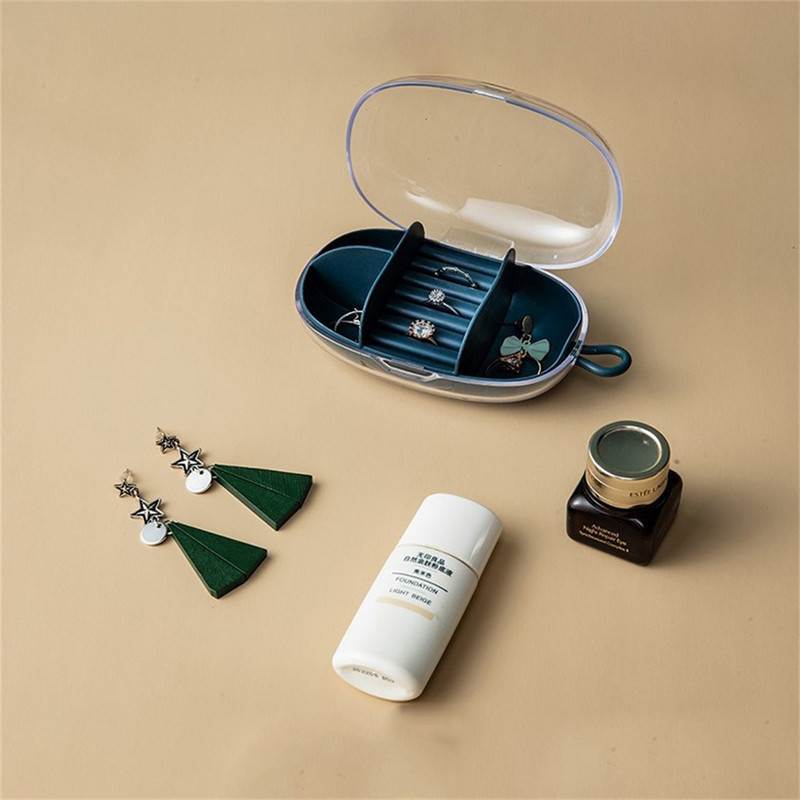 1 tk reisiehtekarp, läbipaistev kaasaskantav miniehete multifunktsionaalne kaotsiminekuvastane hoiustamiskõrvarõngas, sõrmus, ehete karp