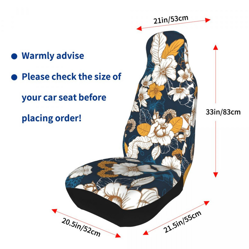 Huse universale pentru scaune auto cu bujor și flori, bleumarin și auriu, patru anotimpuri, pentru femei, cu flori, huse pentru scaune, vânătoare din fibre