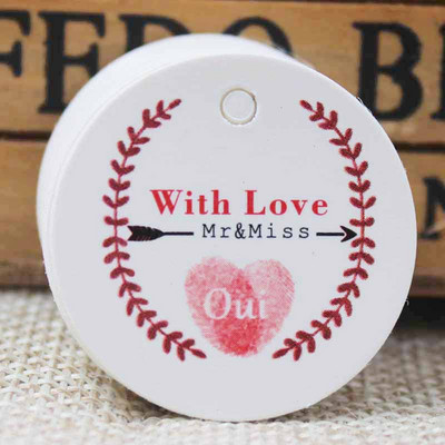 Etichete din hârtie albă/kraft de 1,18 inch stoc 100 de buc etichetă realizată manual cu etichetă de hârtie de dragoste pentru cutie de cadou DIY favoruri realizate manual