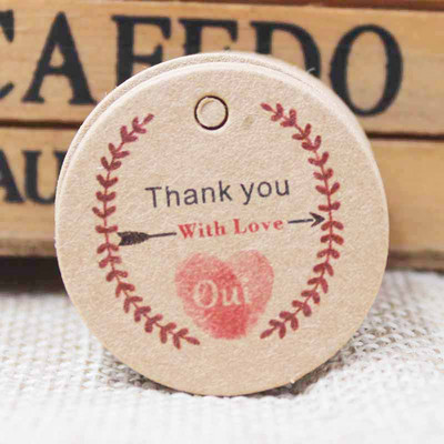 Etichete din hârtie albă/kraft de 1,18 inch stoc 100 de buc etichetă realizată manual cu etichetă de hârtie de dragoste pentru cutie de cadou DIY favoruri realizate manual