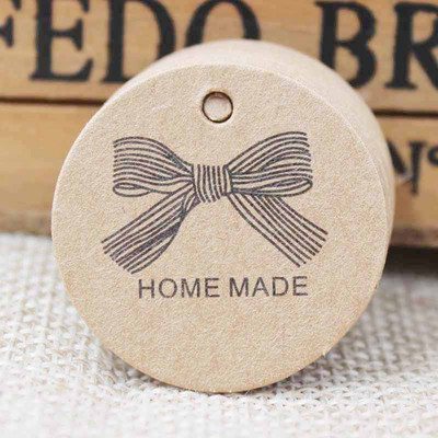 Etichete din hârtie albă/kraft de 1,18 inch stoc 100 de buc etichetă realizată manual cu etichetă de hârtie de dragoste pentru cutie de cadou DIY favoruri realizate manual