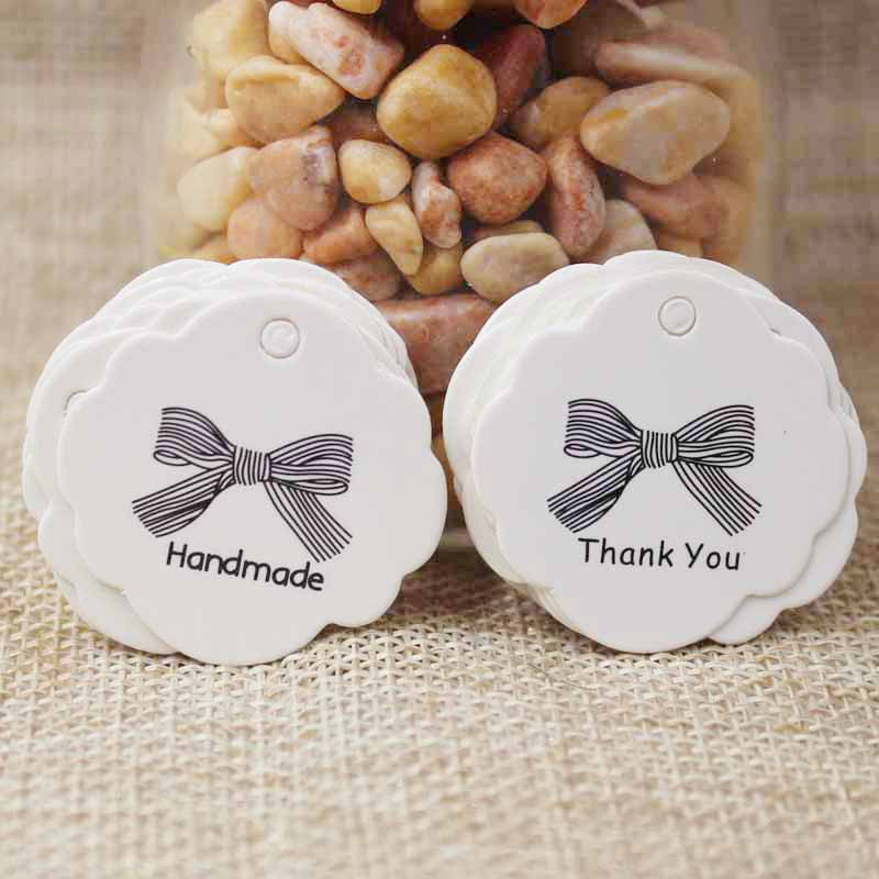 Etichete din hârtie albă/kraft de 1,18 inch stoc 100 de buc etichetă realizată manual cu etichetă de hârtie de dragoste pentru cutie de cadou DIY favoruri realizate manual