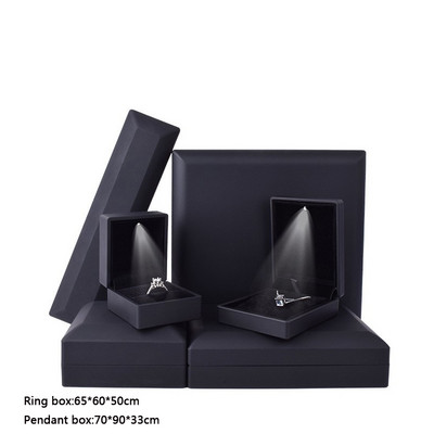 Cutie cu inele luminoase cu LED în formă de inimă, colier, pandantiv, cutie de bijuterii, propunere de inel, cutie de depozitare pentru bijuterii, decorare, cadou de aniversare