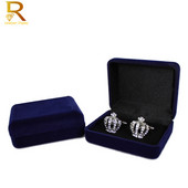 Sinine samet mansetinööbid Lipsuklambrid Karp Kvaliteetne Meeste Mansetinööbid Ehete Pakendikarp Käsitöömärgi kinkekarp ehete jaoks