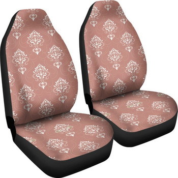 Σετ καλύμματα καθισμάτων αυτοκινήτου ροζ χρυσό Damask Pattern, Πακέτο 2 Προστατευτικό κάλυμμα μπροστινού καθίσματος γενικής χρήσης