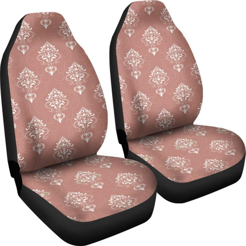 Rose Gold Damask mustriga autoistmekatete komplekt, 2 universaalset esiistme kaitsekatet