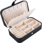 Kaasaskantav ehtekarp Ehete korraldaja Kuva Reisi ehtekarbid Nööbid Nahast Hoiu Tõmblukuga ehete vitriin