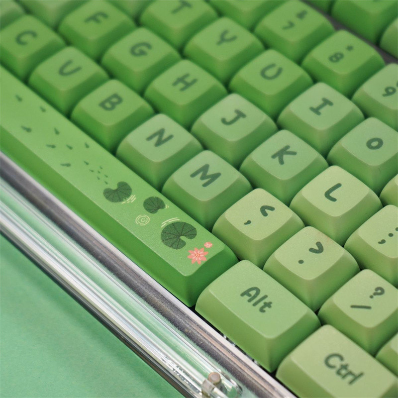 Újdonság mechanikus billentyűzet XDA profilos kulcssapka Matcha menta zöld Teclado Gaming PBT billentyűsapka 127 gombos festékkel kiegészített egyedi Mx kapcsoló