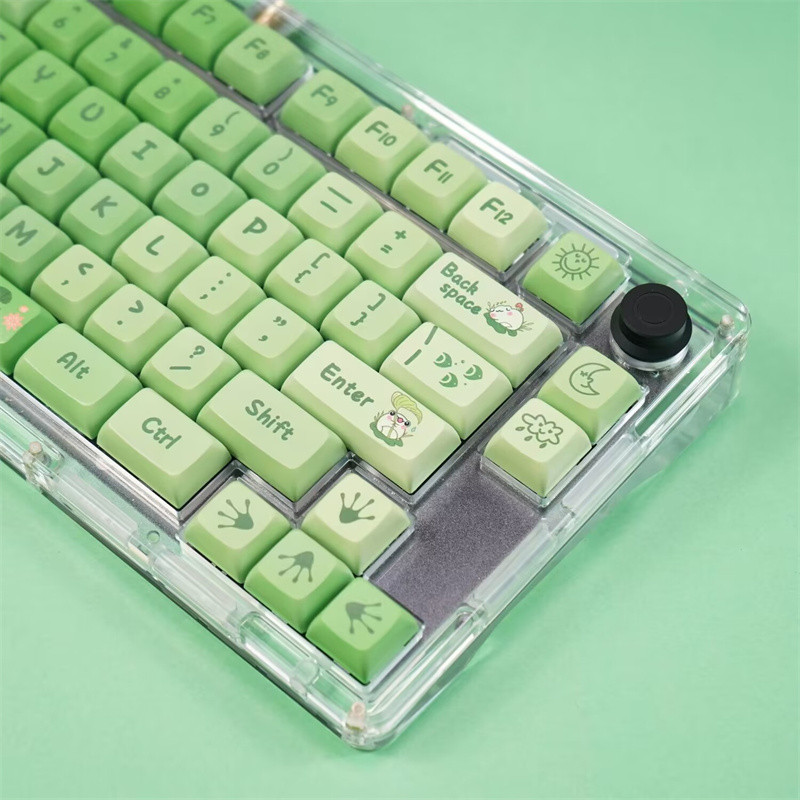 Újdonság mechanikus billentyűzet XDA profilos kulcssapka Matcha menta zöld Teclado Gaming PBT billentyűsapka 127 gombos festékkel kiegészített egyedi Mx kapcsoló