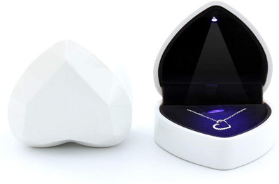 Szív alakú LED-es fényű nyaklánc medál karkötő bokalánc tartó doboz ajánlat esküvői zenekar kijelző Tároló ékszerdoboz