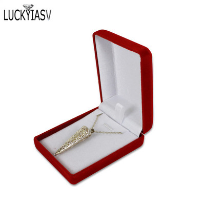 Hulgimüügi ripats kaelakee kett hoiupakk kinkekarp Pehme must sinine/punane/sametist puusärk pikad kõrvarõngad ehete organiseerimiskarp