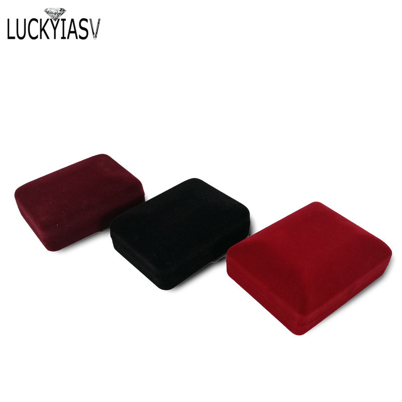 Hulgimüügi ripats kaelakee kett hoiupakk kinkekarp Pehme must sinine/punane/sametist puusärk pikad kõrvarõngad ehete organiseerimiskarp