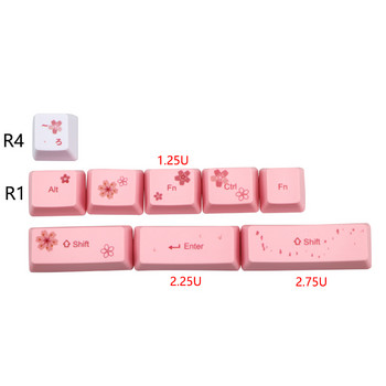 Dye Subbed Japan character PBT Keycap 73 key oem Profile Sakura Keycap For dz60 RK61/ALT61/Annie GK61 GK64 dz60 Направи си сам клавиатура
