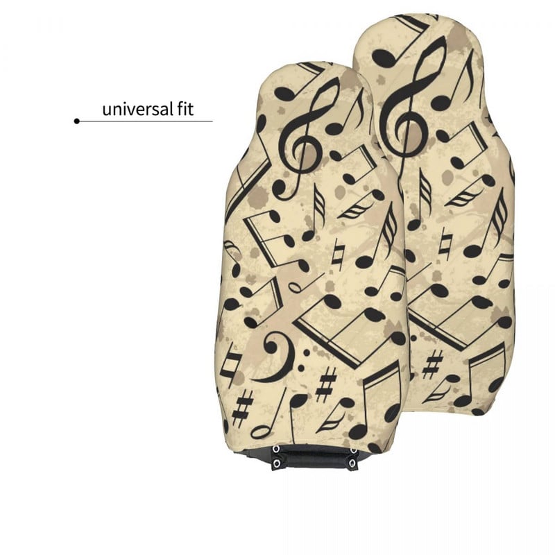 Muzikinė nata Universalus automobilio sėdynės užvalkalas Four Seasons Women Retor Music Pattern Automobilių sėdynių užvalkalai Poliesterio žvejyba