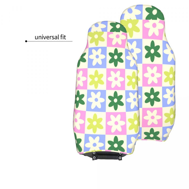 Lilleline malelaua print Universaalne autoistme katte katted, sisemised tarvikud, lilled, autoistme padi polüester kalapüük