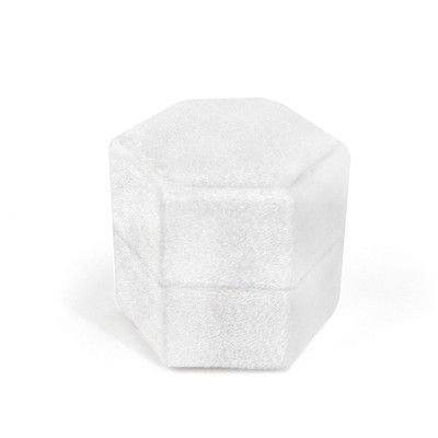 Εξάγωνο βελούδινο κοσμηματοπωλείο με αποσπώμενο καπάκι Κουτί δαχτυλιδιών 3 διαμερισμάτων για γαμήλια τελετή αρραβώνων Κιβώτιο προβολής