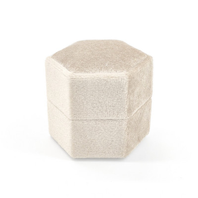 Εξάγωνο βελούδινο κοσμηματοπωλείο με αποσπώμενο καπάκι Κουτί δαχτυλιδιών 3 διαμερισμάτων για γαμήλια τελετή αρραβώνων Κιβώτιο προβολής