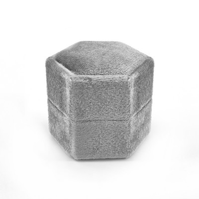 Εξάγωνο βελούδινο κοσμηματοπωλείο με αποσπώμενο καπάκι Κουτί δαχτυλιδιών 3 διαμερισμάτων για γαμήλια τελετή αρραβώνων Κιβώτιο προβολής