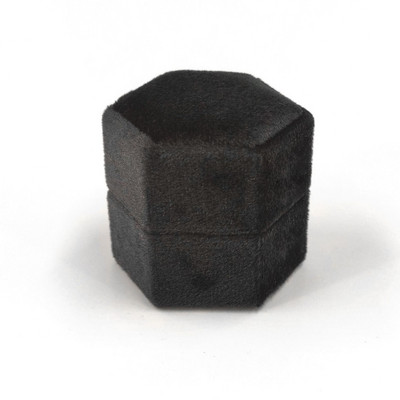 Εξάγωνο βελούδινο κοσμηματοπωλείο με αποσπώμενο καπάκι Κουτί δαχτυλιδιών 3 διαμερισμάτων για γαμήλια τελετή αρραβώνων Κιβώτιο προβολής